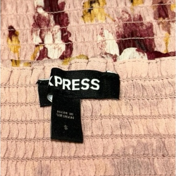 EXPRESS Floral Square Neck Smocked Body Top Size Small - Picture 7 of 9